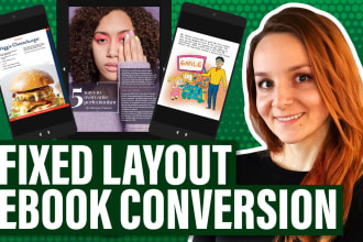 do fixed layout ebook conversion from PDF, indesign into kindle and epub formats