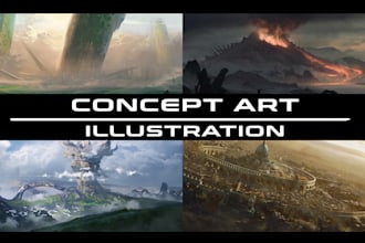 create stunning fantasy and scifi environment concept art