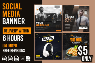 design creative social media posts, web banners, covers, google ads, stories