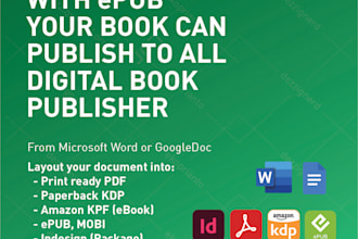 typesetting to epub, kindle and paperback digital publishing