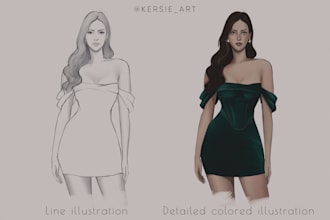 draw a fashion illustration in my style