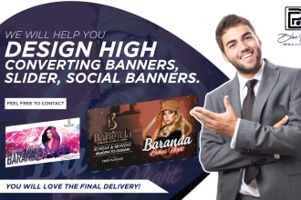 design appealing web banners, slider, social banners and flyers