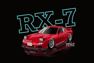 draw vector art cartoon from your car or any vehicles