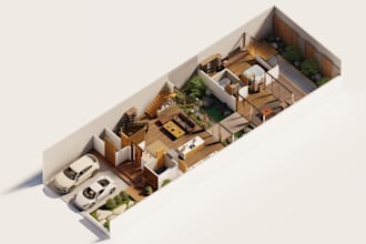 create photorealistic 3d floor plan renderings