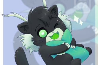 draw your fursona furry in chibi style