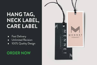 design eye catching luxury clothing labels or tags, hang tag, care label in 6hrs