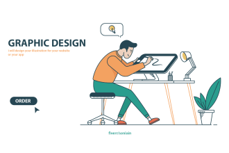 draw amazing simple illustration for your website