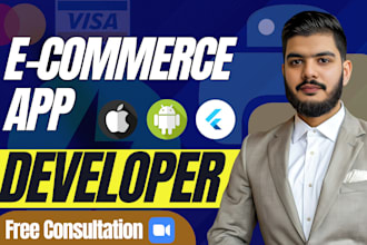 develop professional ecommerce flutter app with secure payments and api