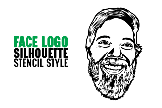design an attractive vector face portrait logo, silhouette or stencil art