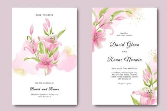 design an amazing wedding, birthday and party invitation cards