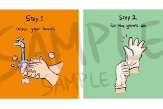 draw cute instruction illustration