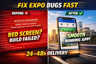 help to fix bugs in react native and expo projects