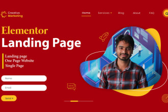 create a responsive wordpress elementor landing page design