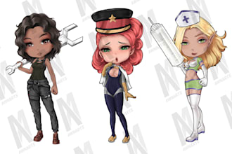 chibi anime character for oc or fanart