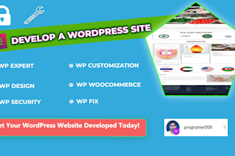 develop a wordpress site with theme customization