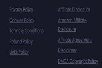create affiliate blog or site related 10 legal pages