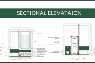 auto cad drafting  plans elevations and detailed drawings