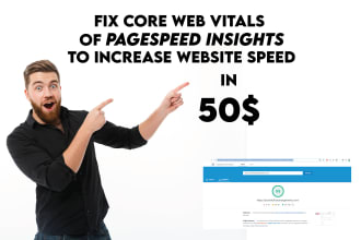 fix core web vitals of pagespeed insights to increase website speed