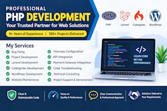 develop web application using laravel framework