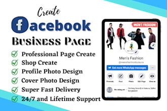 do facebook business page, fan page, shop for you