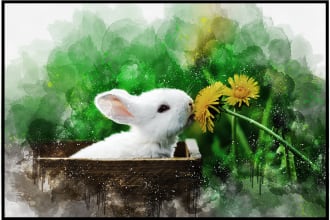 do digital watercolor art painting portrait your photo