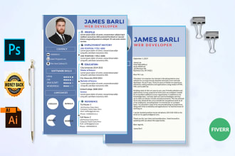 design creative professional modern CV or resume builder or template in 4 hours