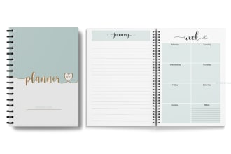 design notebook journal planner cover and interior