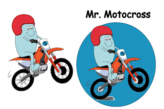 draw cute 2d cartoon characters, animal, objects, stickers