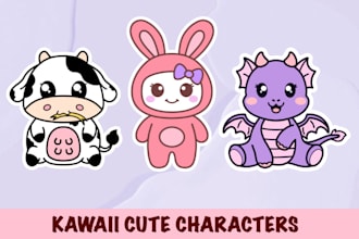 create cute cartoon character, logo design