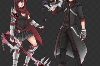 draw final fantasy xiv or kingdom hearts or twewy character design or oc
