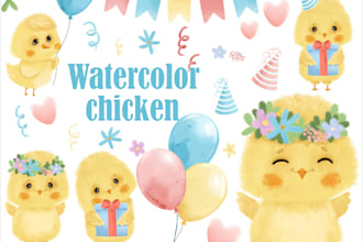 paint watercolor pet, dog, cat, animal illustration