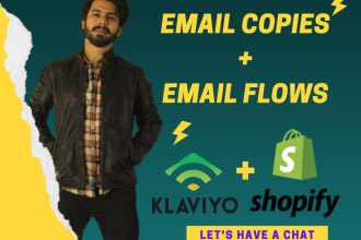 write email flow copies and integrate klaviyo with shopify