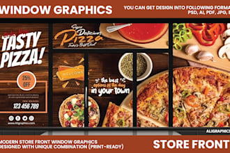 design creative shopfront or storefront window graphics