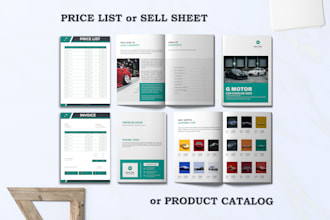 design editable price list or sell sheet or product catalog