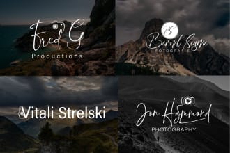 do modern photography logo signature and watermark