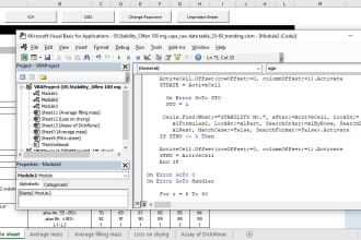 automate excel spreadsheets using vba coding, advance formulae