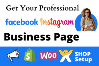 create professional SEO optimize facebook business page or instagram page, shop