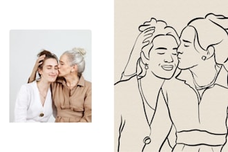 draw mother baby pregnant mom portrait from your photo