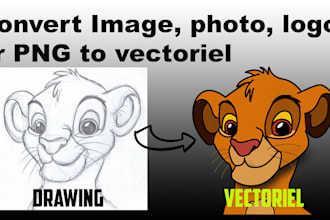 convert a drawing or a cartoon vector image