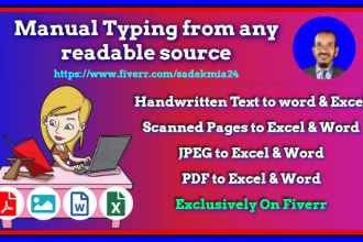 do a manual typing data entry typing job without any mistake