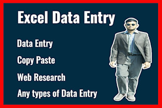 do data entry, copy paste, web research, excel data entry