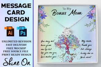 create outstanding gearbubble, shineon message card designs in 06 hrs