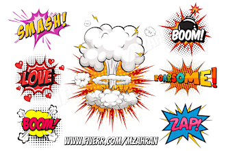 design comic logo, pop art, words design, slogan, hashtags, t shirt print
