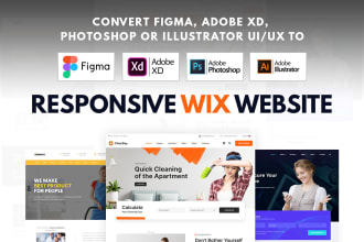 convert figma, adobe xd, photoshop design to wix