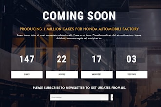design wordpress coming soon page, under maintenance page, countdown page
