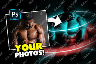 design neon light photoshop editing