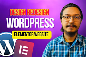 design redesign build wordpress elementor website as wordpress developer