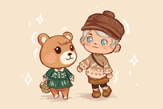 draw you as an animal crossing character