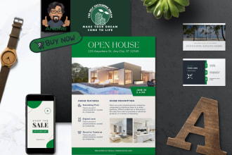 design flyer, postcard, brochure, door hanger, invitation, mockup and more