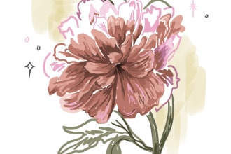paint abstract flower illustration